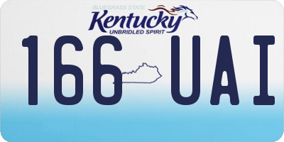 KY license plate 166UAI