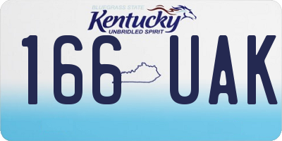 KY license plate 166UAK