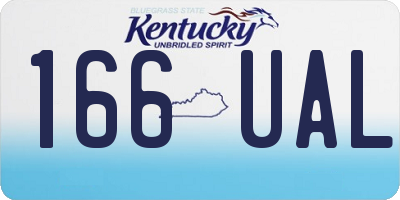 KY license plate 166UAL