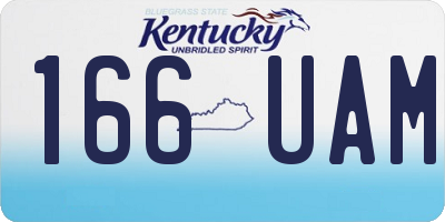 KY license plate 166UAM