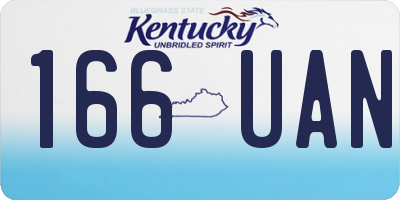 KY license plate 166UAN