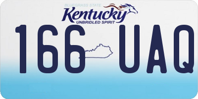 KY license plate 166UAQ