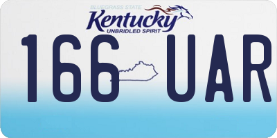KY license plate 166UAR