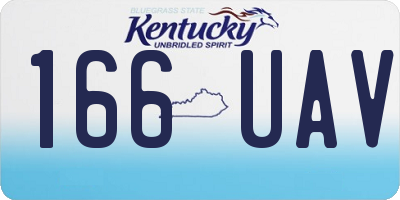 KY license plate 166UAV