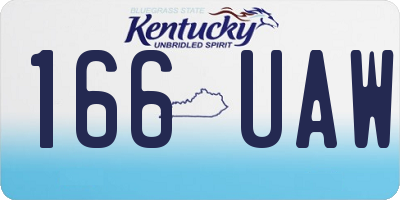 KY license plate 166UAW