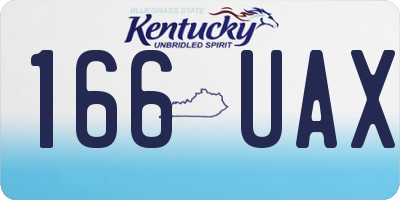 KY license plate 166UAX