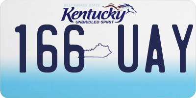 KY license plate 166UAY
