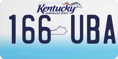 KY license plate 166UBA