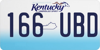 KY license plate 166UBD