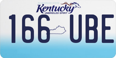 KY license plate 166UBE