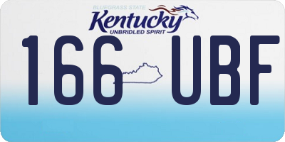 KY license plate 166UBF