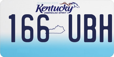 KY license plate 166UBH