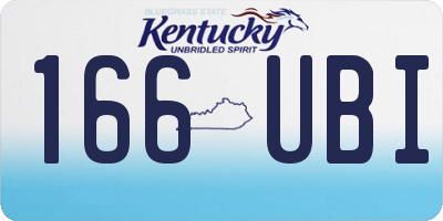 KY license plate 166UBI