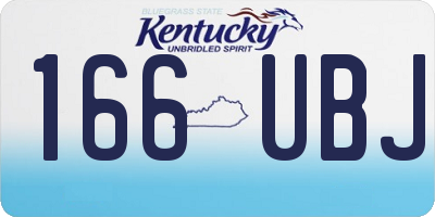KY license plate 166UBJ