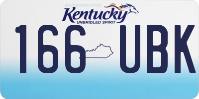 KY license plate 166UBK