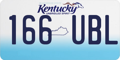 KY license plate 166UBL