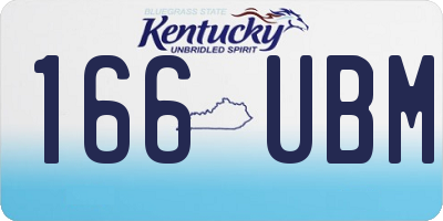KY license plate 166UBM