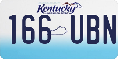 KY license plate 166UBN