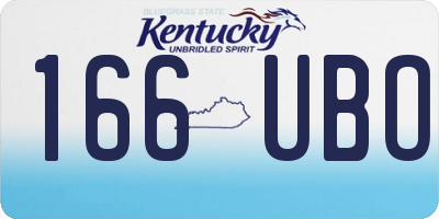 KY license plate 166UBO