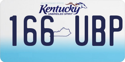 KY license plate 166UBP