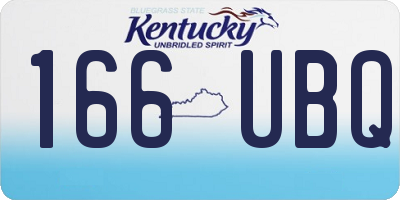 KY license plate 166UBQ
