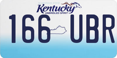 KY license plate 166UBR