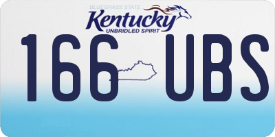 KY license plate 166UBS