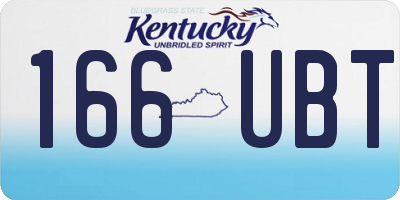 KY license plate 166UBT