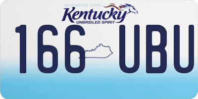 KY license plate 166UBU