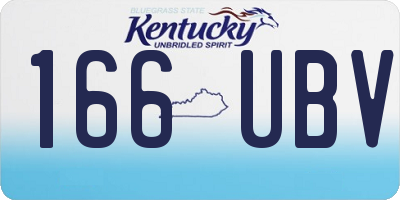 KY license plate 166UBV