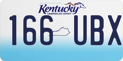 KY license plate 166UBX