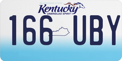 KY license plate 166UBY