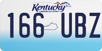 KY license plate 166UBZ