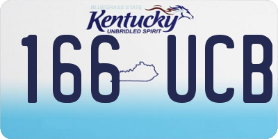 KY license plate 166UCB
