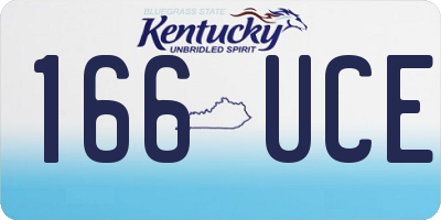 KY license plate 166UCE