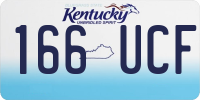 KY license plate 166UCF