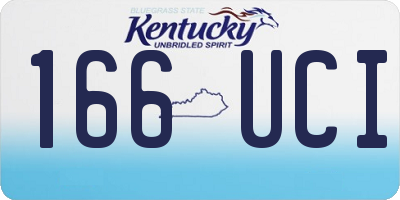 KY license plate 166UCI