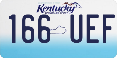 KY license plate 166UEF