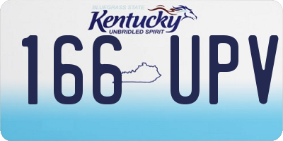 KY license plate 166UPV