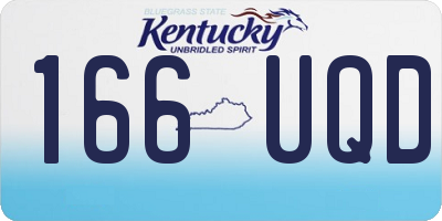 KY license plate 166UQD