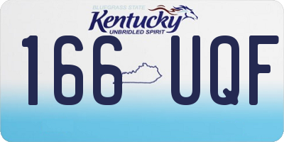 KY license plate 166UQF