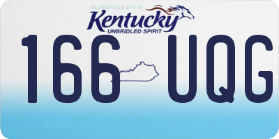 KY license plate 166UQG