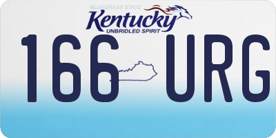 KY license plate 166URG