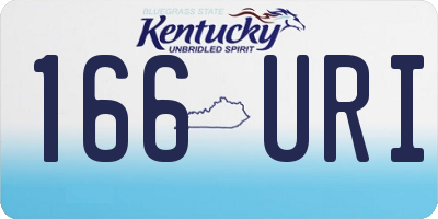 KY license plate 166URI