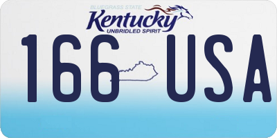 KY license plate 166USA