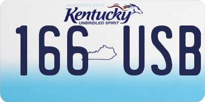 KY license plate 166USB
