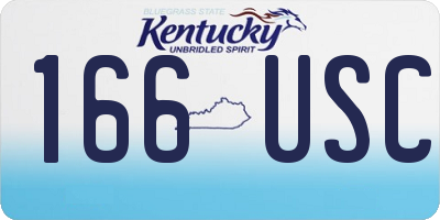 KY license plate 166USC