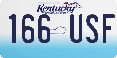 KY license plate 166USF