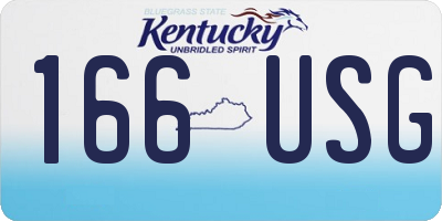 KY license plate 166USG