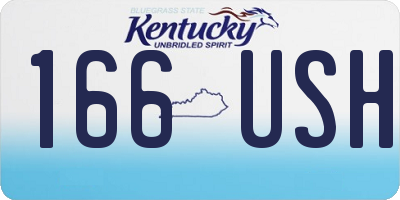 KY license plate 166USH